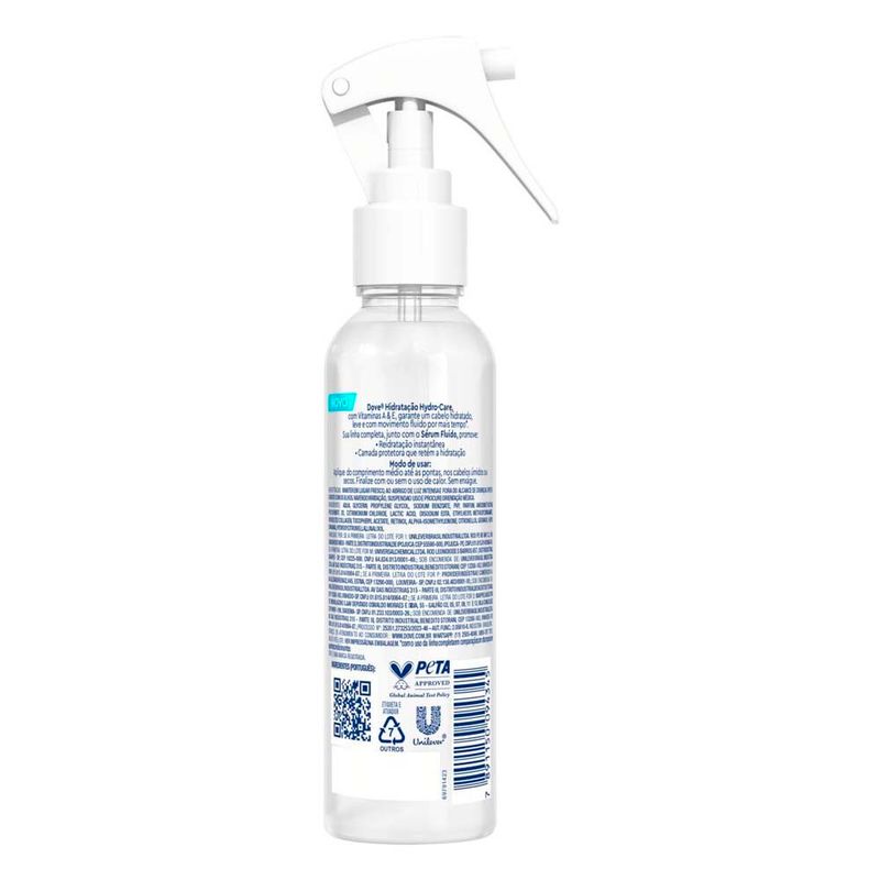 sérum capilar fluído dove hidratação 110ml