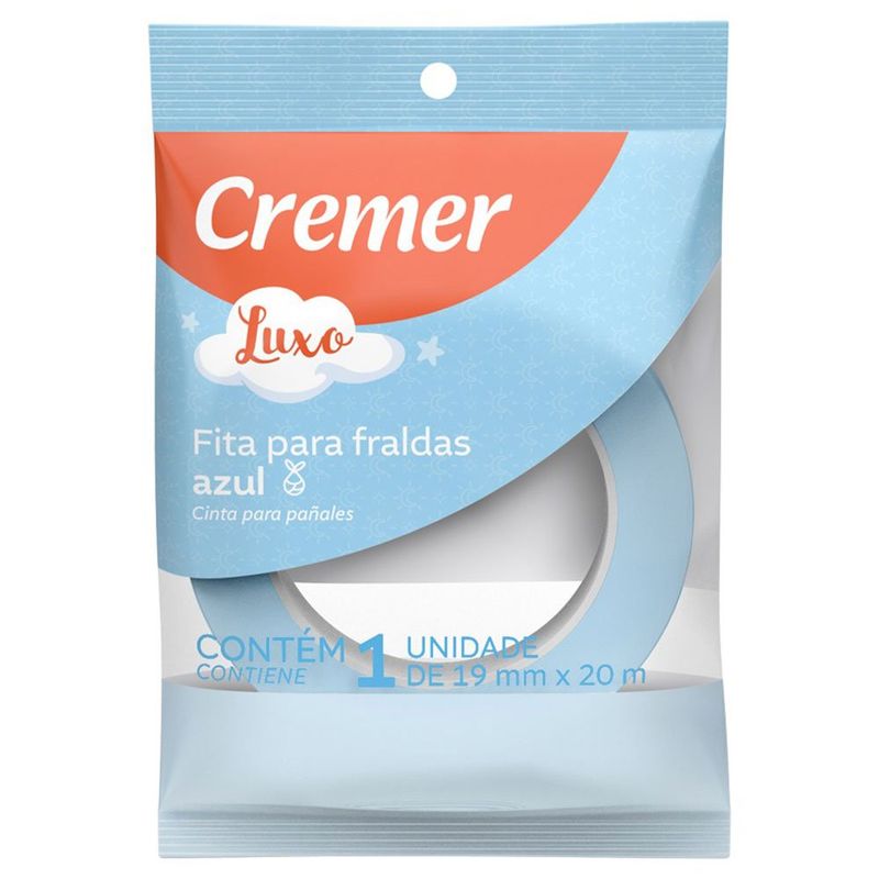 fita para fraldas cremer azul 19mm x 20m 1 unidade