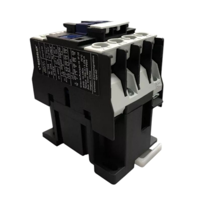 contator eletromagnético trifásico decorlux ac 25a/220vac (mp)