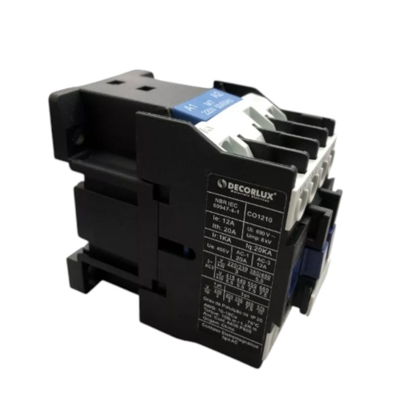 contator eletromagnético trifásico decorlux ac 25a/220vac (mp)