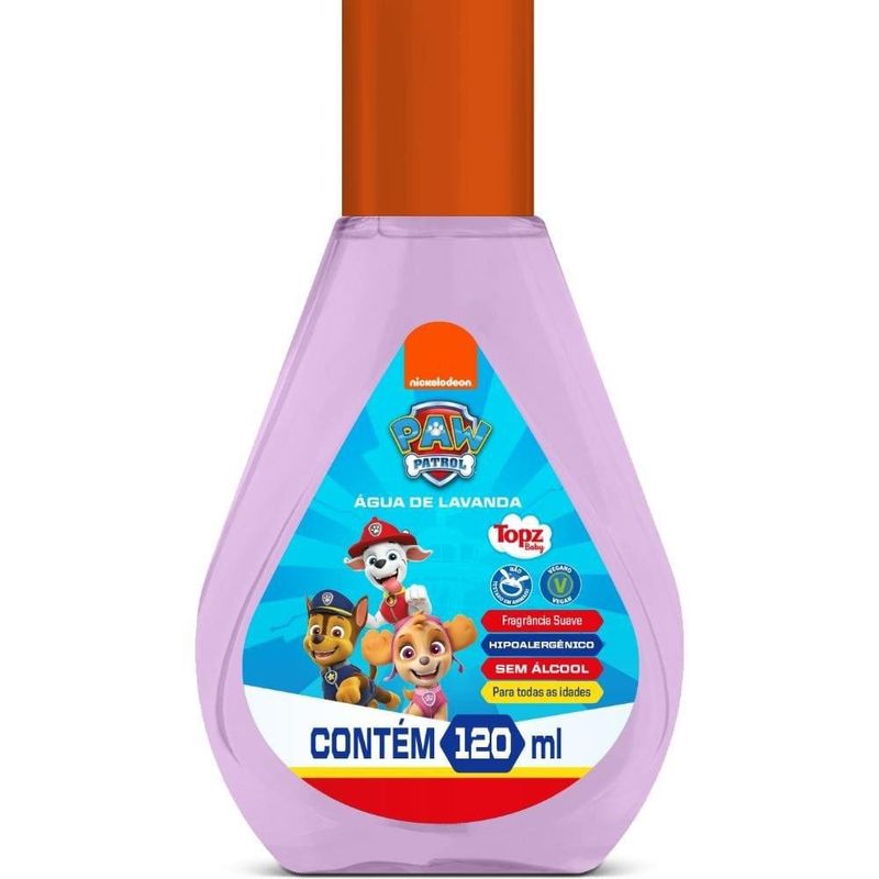água de colônia infantil topz lavanda patrulha canina 120ml