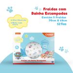 fralda de pano com bainha estampada cremer patrulha canina 5 unidades