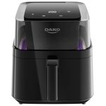 fritadeira dako air fryer forno 6 litros digital transparente preto