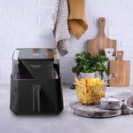 fritadeira dako air fryer forno 6 litros digital transparente preto