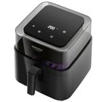 fritadeira dako air fryer forno 6 litros digital transparente preto