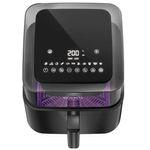 fritadeira dako air fryer forno 6 litros digital transparente preto