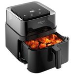 fritadeira dako air fryer forno 6 litros digital transparente preto