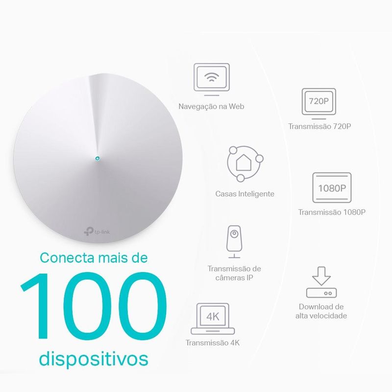 roteador wi-fi tp-link deco ac 1300mbps mesh gigabit m5 2 unidades (mp)