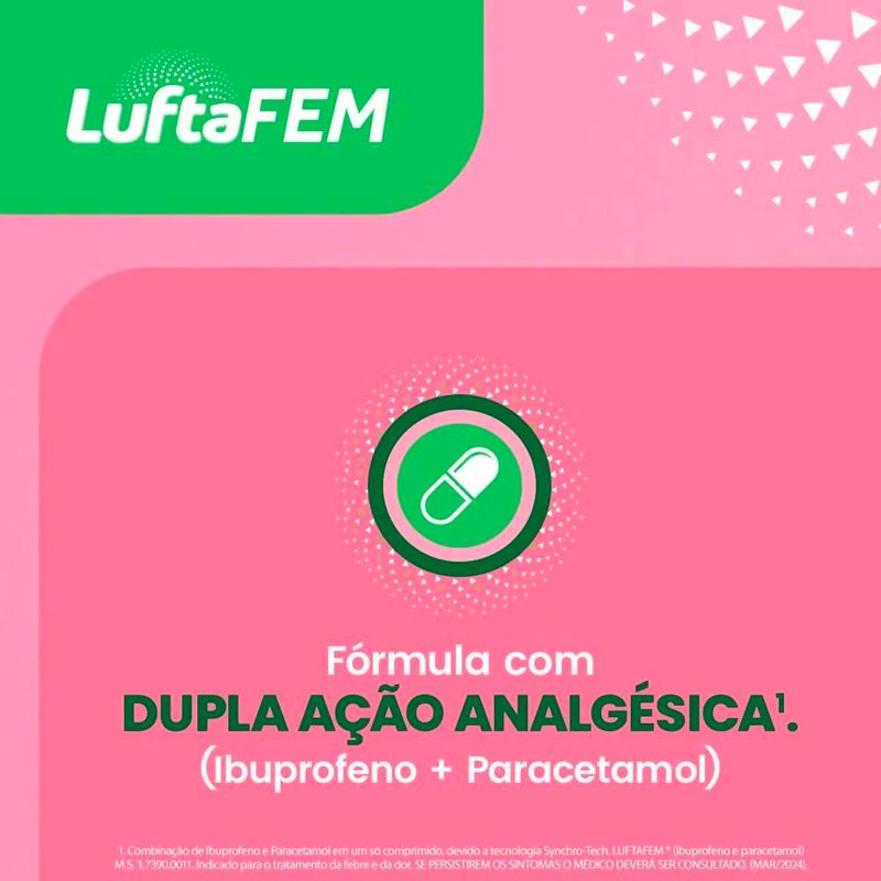 luftafem ibuprofeno 200mg + paracetamol 500mg 4 comprimidos revestidos reckitt benckiser