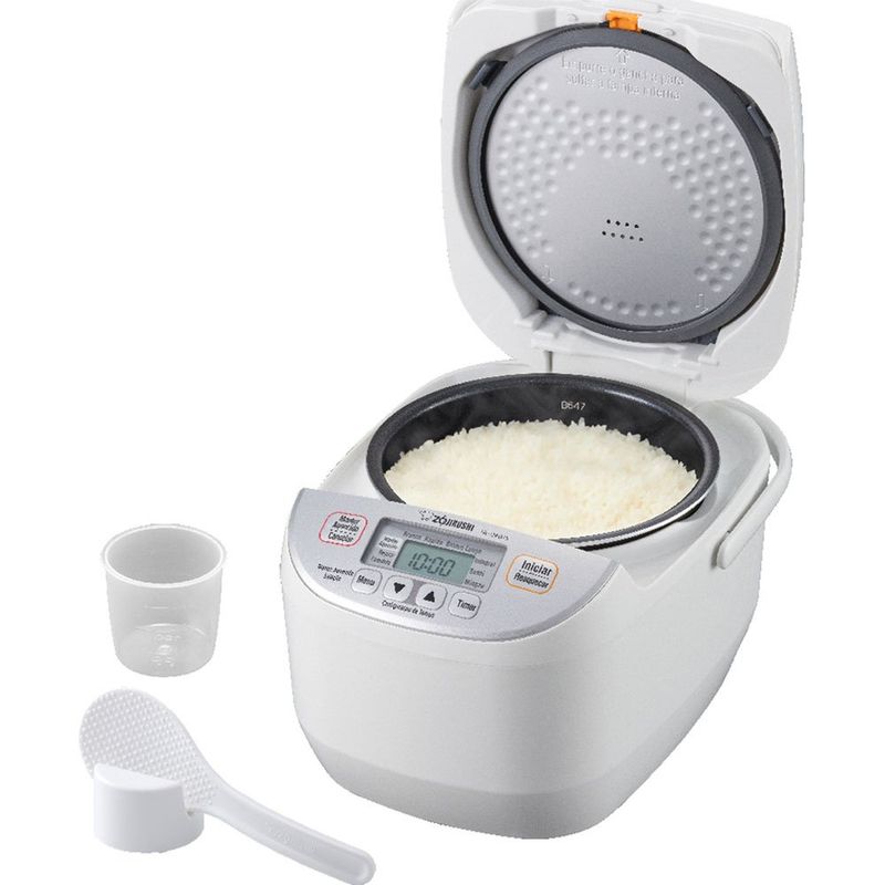 Panela Elétrica de Arroz Zojirushi 10 Xícaras Silver White