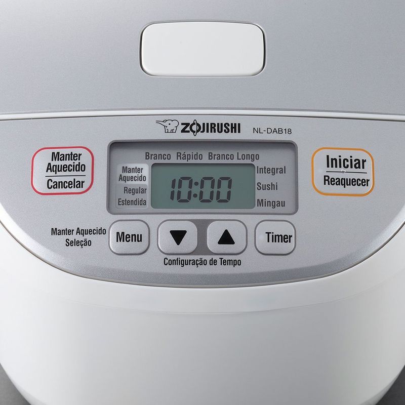 Panela Elétrica de Arroz Zojirushi 10 Xícaras Silver White