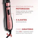 escova rotativa mondial er-10 preto rosé 1200w 127v 691595 (mp)