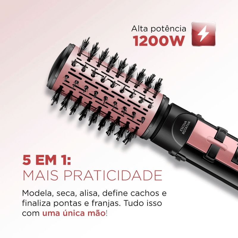 escova rotativa mondial er-10 preto rosé 1200w 127v 691595 (mp)
