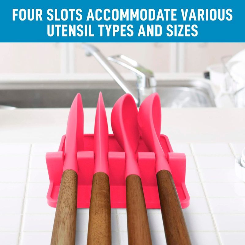 descanso de utensilios silicone zulay kitchen rosa a-bi