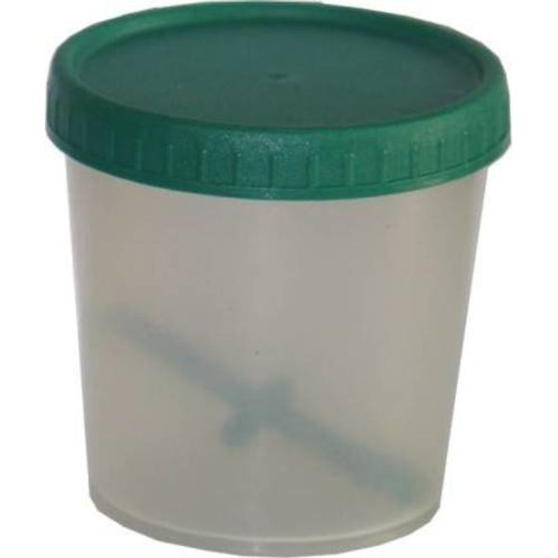 coletor universal branco com tampa verde 80ml