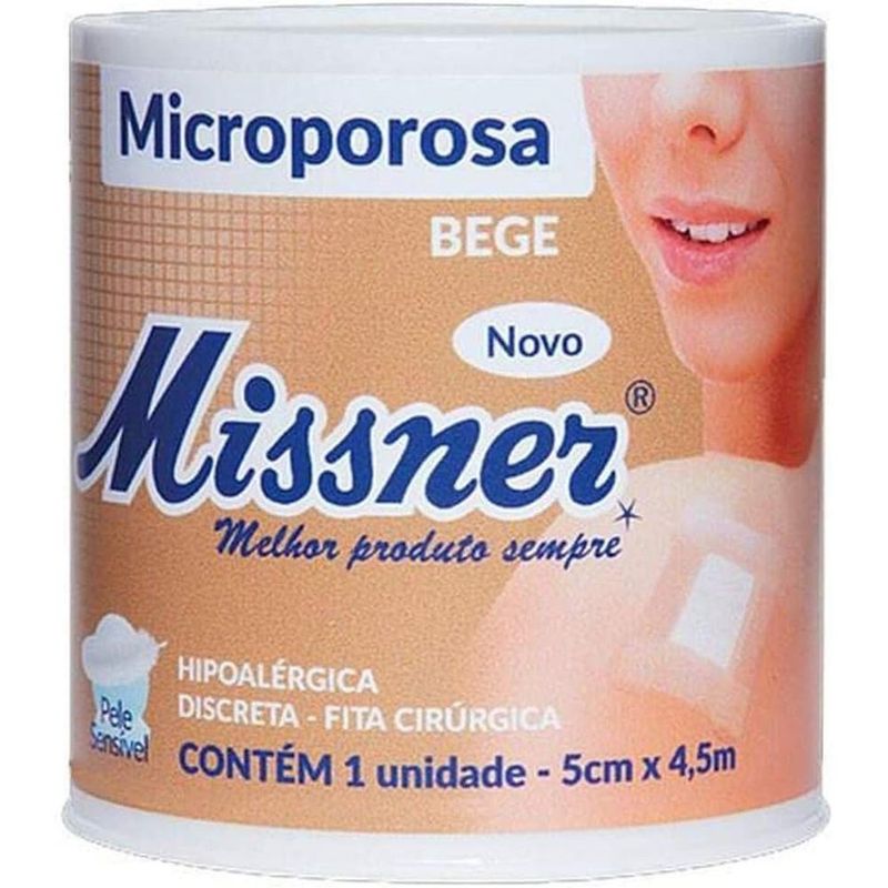 esparadrapo bege missner 5cm x 4,5m