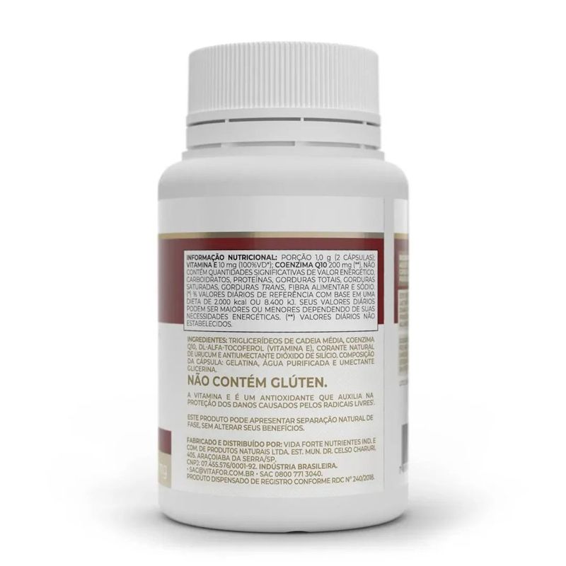 suplemento coenzima q10 200mg vitafor 60 cápsulas