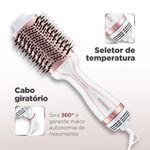 escova secadora mondial bivolt branco e rose gold es-50 (mp)