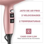 secador de cabelo mondial by juliette 2000w 127v golden rose scp-ju-01 (mp)
