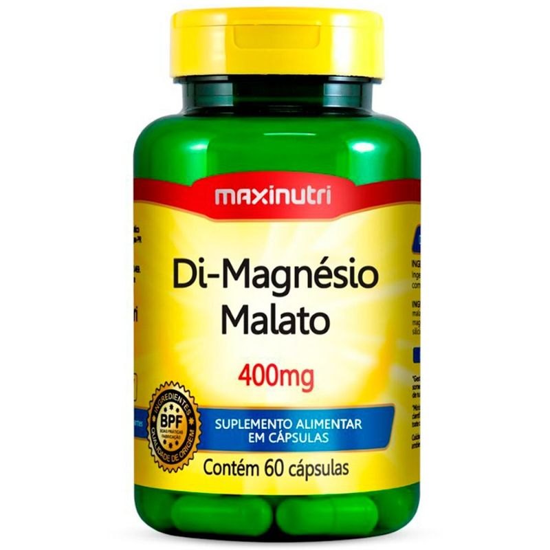 suplemento alimentar di-magnésio malato 400mg 60 cápsulas maxinutri