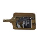 kit 2 peças tábua de corte com faca port sul de aço inoxidável (mp)