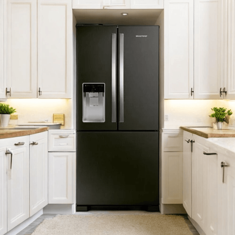 geladeira brastemp frost free french door 515l preto brh85aeana