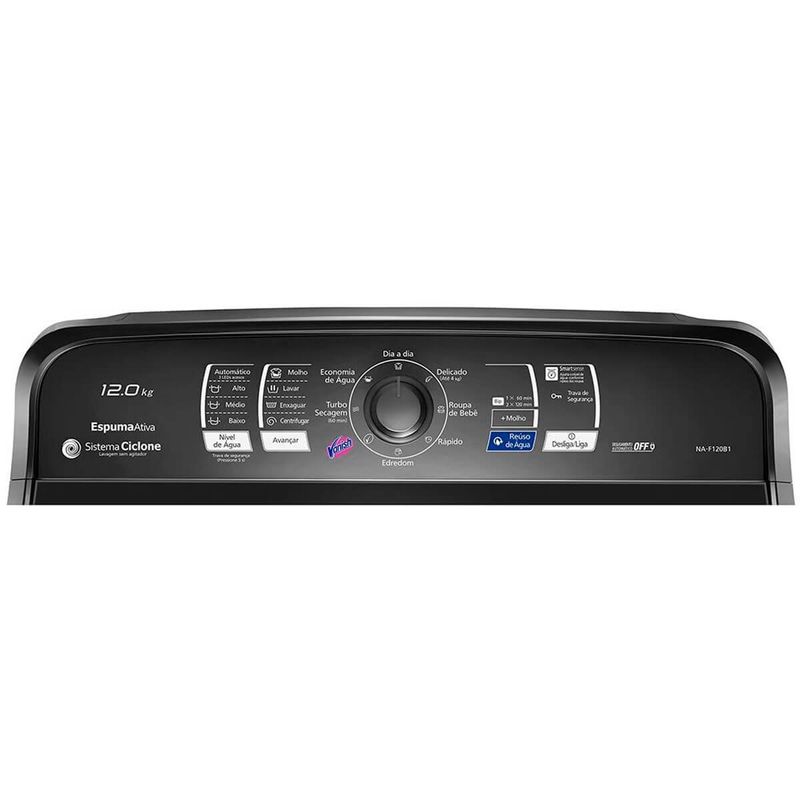 máquina de lavar panasonic função vanish 12kg titânio - na-f120b1t