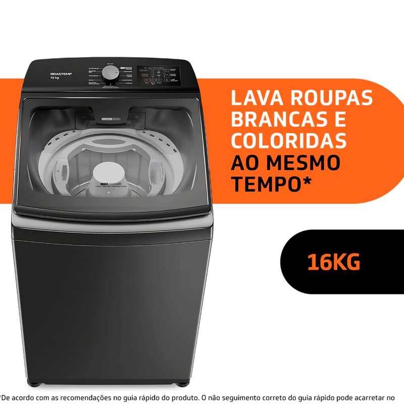 Double Wash MÁquina De Lavar Roupa Preta Máquina De Lavar Brastemp