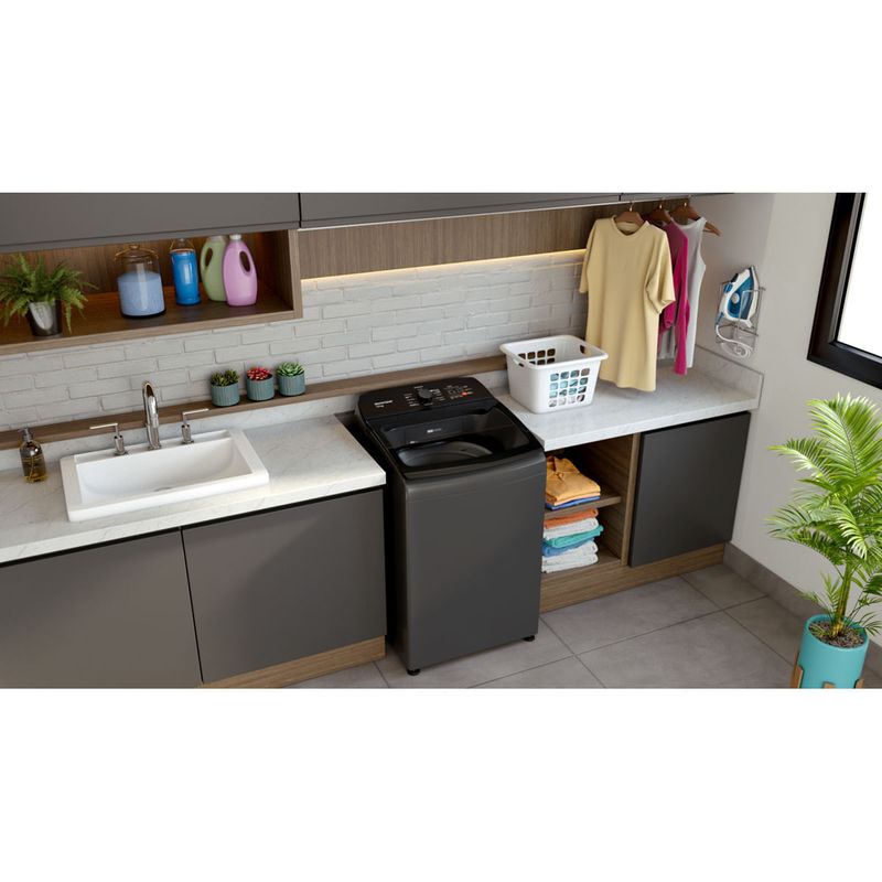 máquina de lavar 13kg brastemp cinza bwk13a9ana