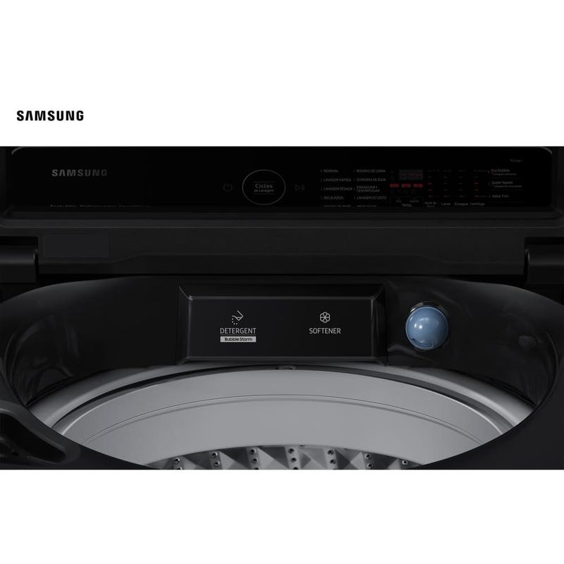 lavadora 17kg samsung smart digital inverter 127v preto wa17cg