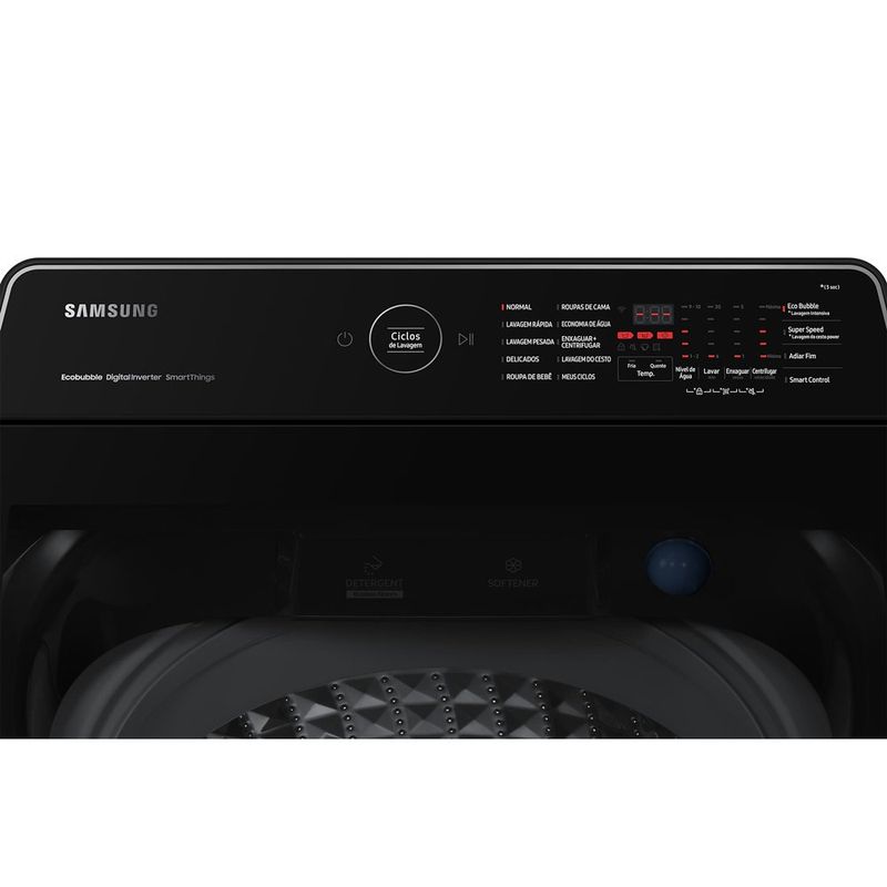 máquina de lavar 14kg samsung smart inverter preto wa14cg