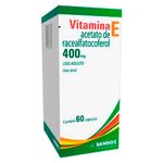 vitamina e acetato de racealfatocoferol 400mg 60 cápsulas uso adulto sandoz