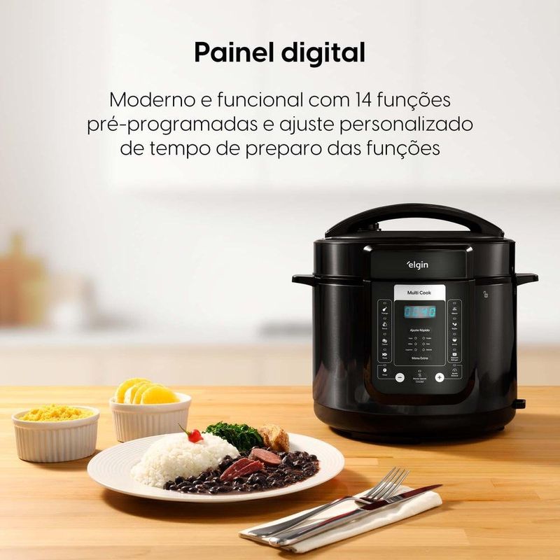 panela de pressão elétrica elgin digital multi cook 900w 127v (mp)