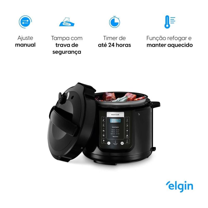 panela de pressão elétrica elgin digital multi cook 900w 127v (mp)