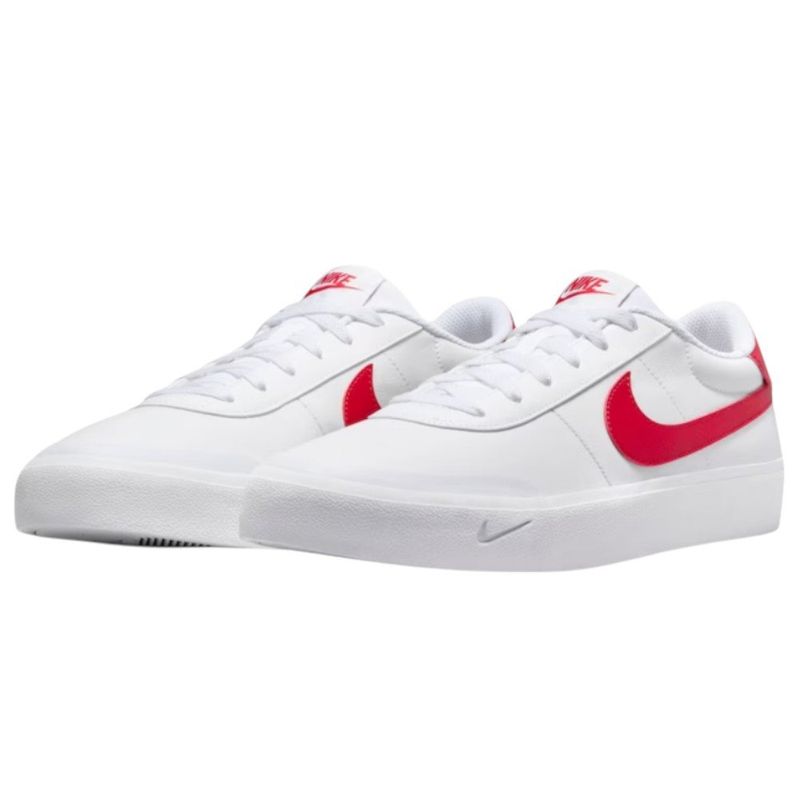 tênis casual masculino n°41 nike court shot branco vermelho 249548 (mp)