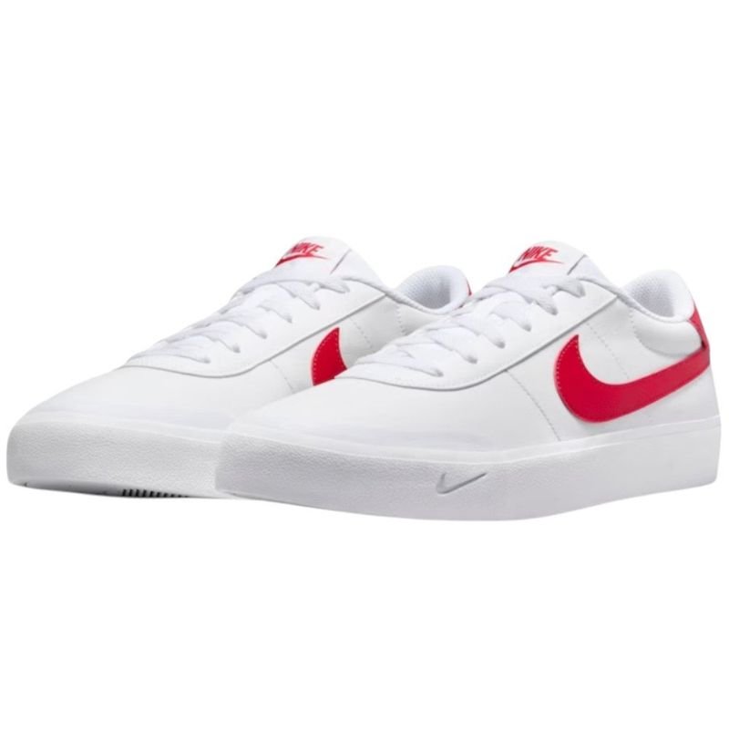 tênis casual masculino n°42 nike court shot branco vermelho 249548 (mp)