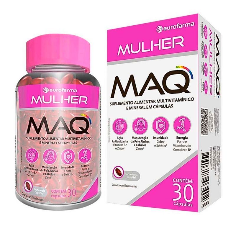 maq mulher 30 cápsulas suplemento multivitamínico e mineral eurofarma