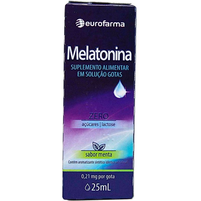 melatonina 0,21mg 25ml solução gotas sabor menta eurofarma