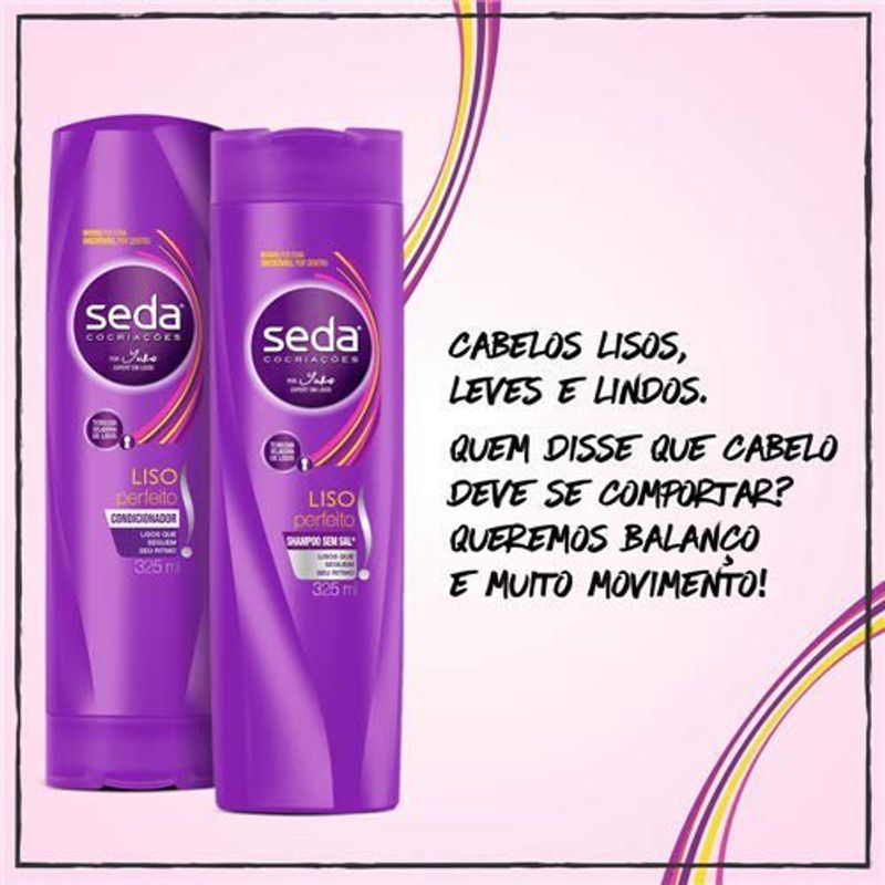 shampoo seda liso perfeito sem sal 325ml