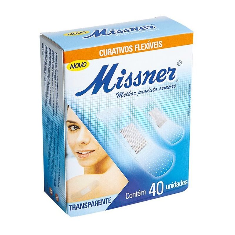curativos transparentes flexíveis missner com 40 unidades
