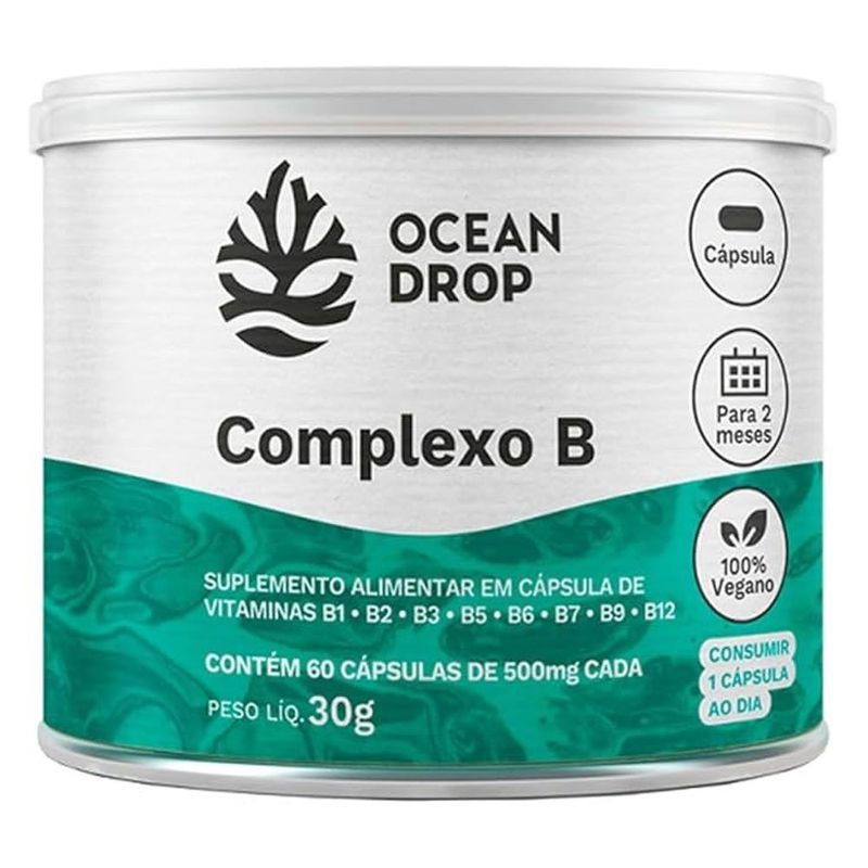 complexo b 500g 60 cápsulas ocean drop