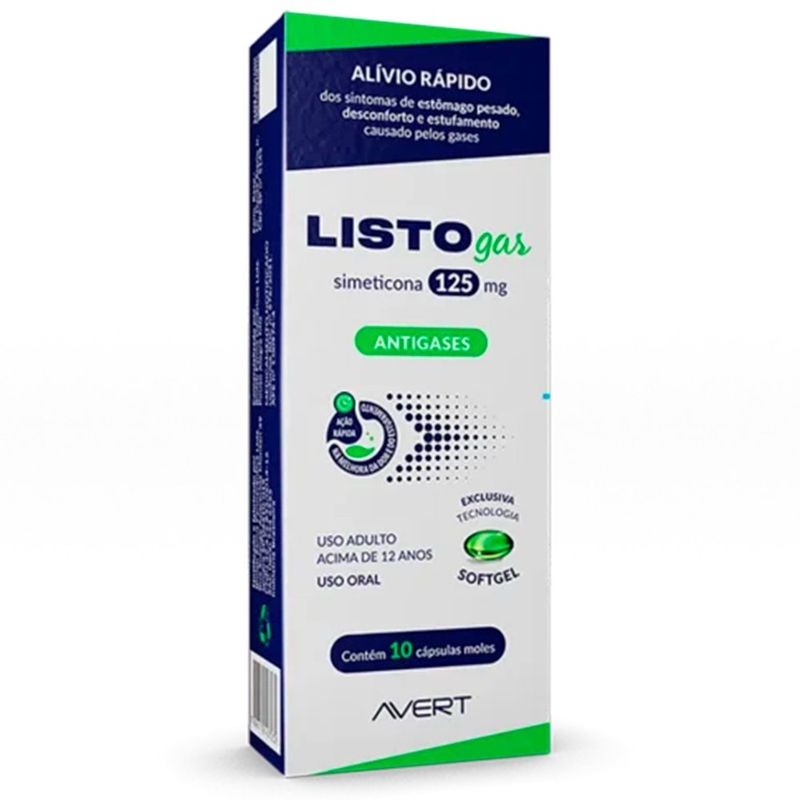 listogas simeticona 125mg 30 cápsulas biolab