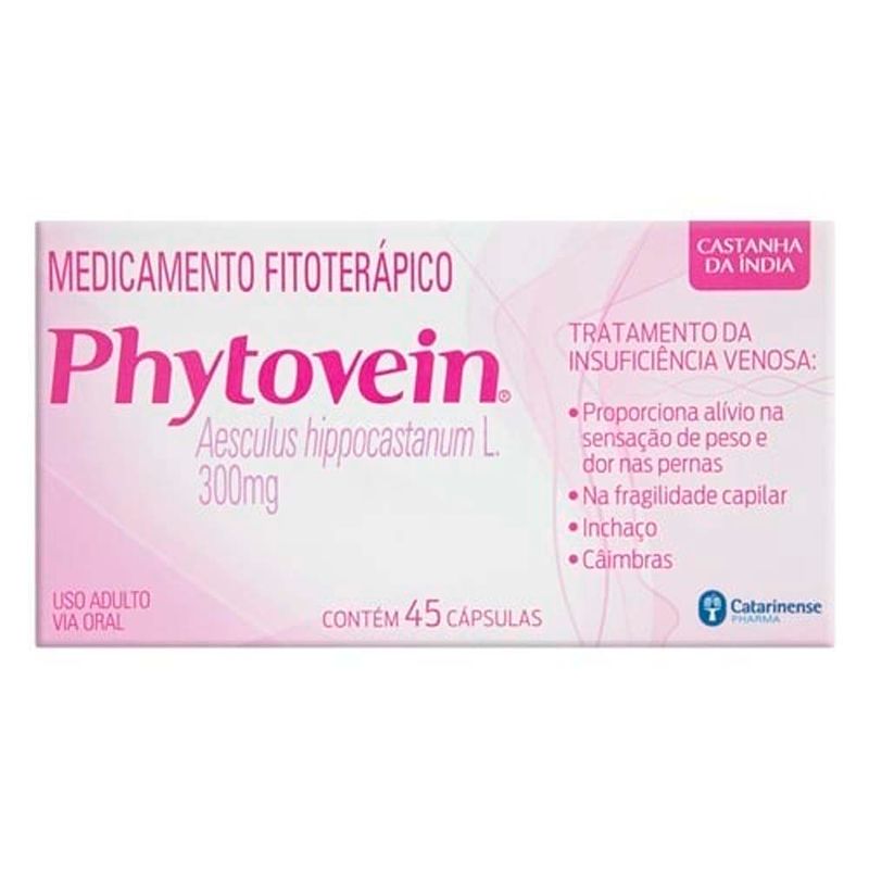 phytovein 300mg 45 cápsulas para pernas cansadas catarinense
