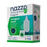nazzo alto volume 0,9% pó para lavagem nasal refil 15 envelopes 6,24g cada + lavador nasal 240ml supera