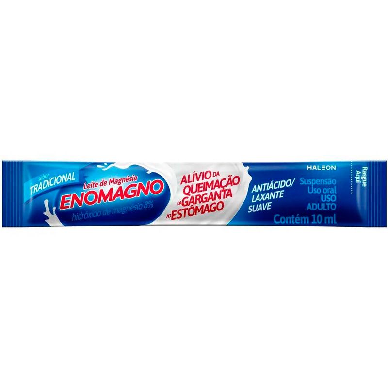 leite de magnésia enomagno suspensão 10ml 1 sachê sabor tradicional haleon