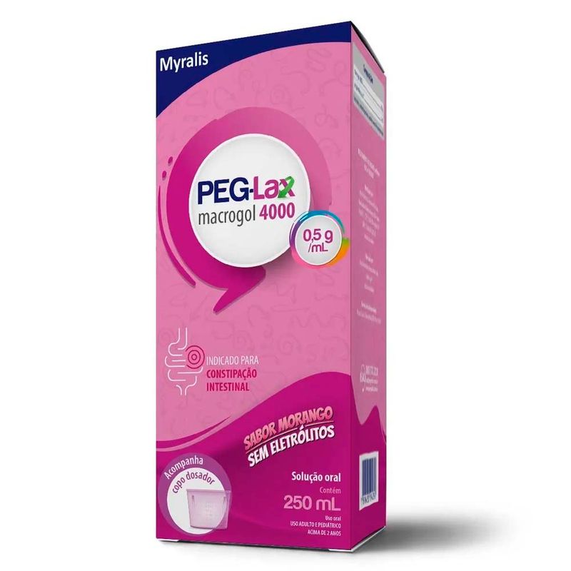 peg-lax macrogol 4000 0,5g/ml solução oral 250ml myralis