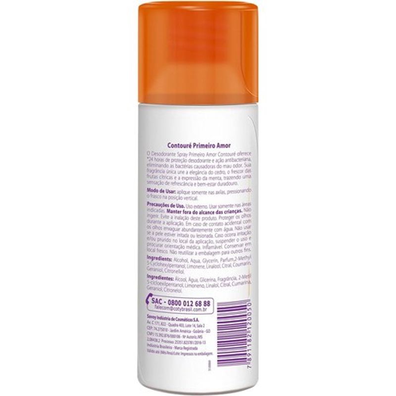 desodorante spray contouré primeiro amor 80ml