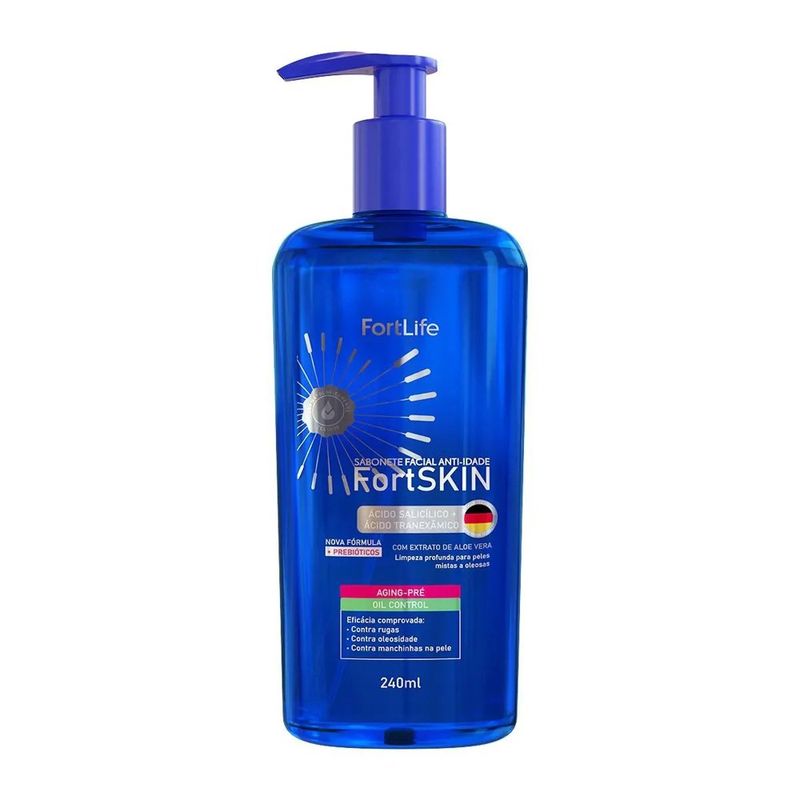 sabonete líquido facial fortskin anti idade 240ml
