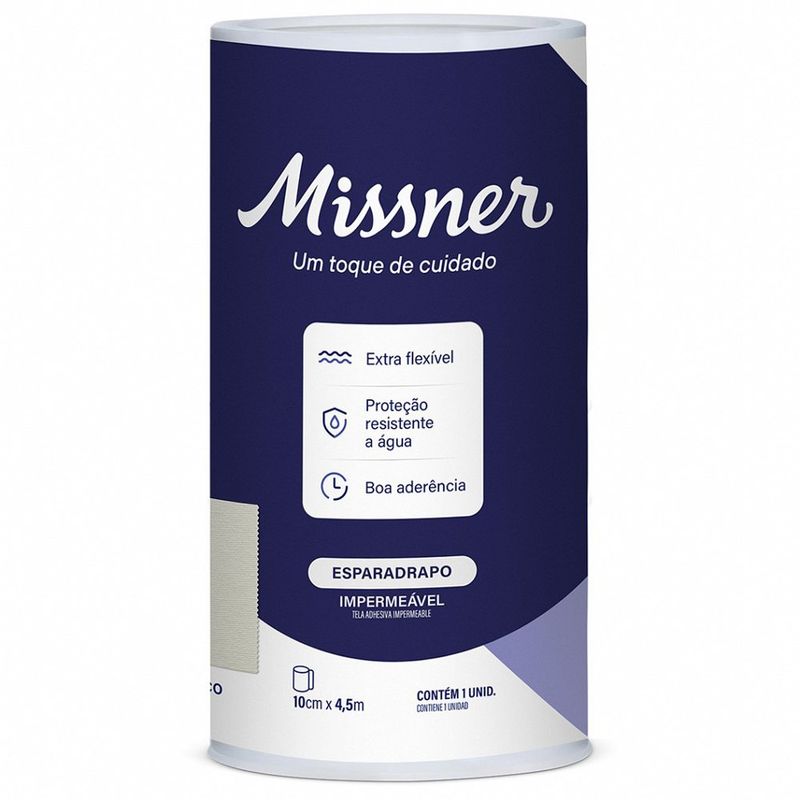 esparadrapo impermeável missner 10cm x 4,5m