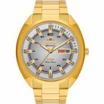 relógio masculino orient automático dourado nh3gg006-s1kx